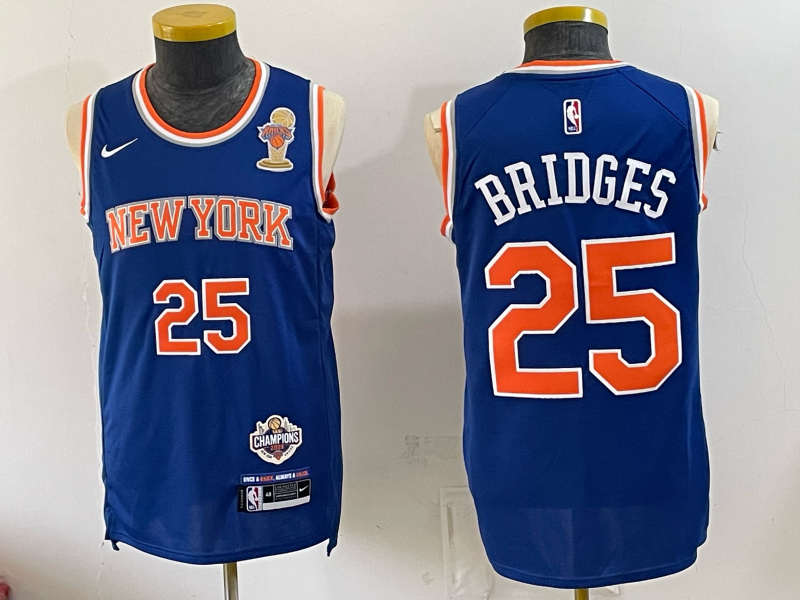 Men New York Knicks #25 Bridges blue 2026 Nike NBA jersey 072208->new york knicks->NBA Jersey